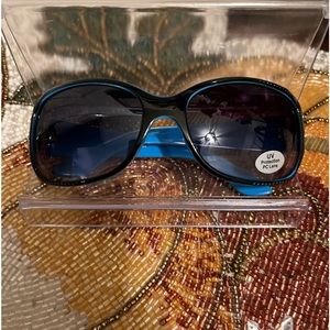 Fashion Sunglasses. Blue & Black Frames with Uv Protection Black Lens. NWOT